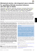 Cover page: Miniaturized wireless, skin-integrated sensor networks for quantifying full-body movement behaviors and vital signs in infants.