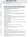 Cover page: Vagus nerve stimulation paired with rehabilitation for upper limb motor function after ischaemic stroke (VNS-REHAB): a randomised, blinded, pivotal, device trial