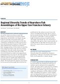 Cover page: Regional Diversity Trends of Nearshore Fish Assemblages of the Upper San Francisco Estuary