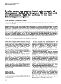 Cover page: Ovarian cancer has frequent loss of heterozygosity at chromosome 12p12.3-13.1 (region of TEL and Kip1 loci) and chromosome 12q23-ter: evidence for two new tumour-suppressor genes