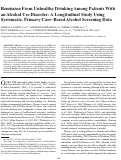 Cover page: Remission From Unhealthy Drinking Among Patients With an Alcohol Use Disorder: A Longitudinal Study Using Systematic, Primary Care-Based Alcohol Screening Data.