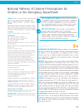 Cover page: National patterns of codeine prescriptions for children in the emergency department.