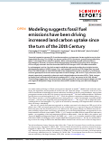 Cover page: Modeling suggests fossil fuel emissions have been driving increased land carbon uptake since the turn of the 20th Century