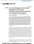 Cover page: A novel strategy to characterize the pattern of β-lactam antibiotic-induced drug resistance in Acinetobacter baumannii.