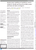 Cover page: Applying topic modelling and qualitative content analysis to identify and characterise ENDS product promotion and sales on Instagram