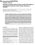 Cover page: Inhibitory bacteria reduce fungi on early life stages of endangered Colorado boreal toads (Anaxyrus boreas)