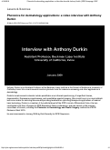 Cover page: Photonics for dermatology applications: a video interview with Anthony Durkin