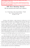 Cover page of IMU Error Modeling Tutorial: INS state estimation with real-time sensor calibration