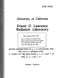 Cover page: MESON PRODUCTION IN p + d COLLISIONS AND THE l-Oif-IT INTERACTION. II. STUDY OF THE REACTIONS p+ d-frHtfVlT0 AND p-t-d-^Hr+UT*'