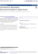 Cover page: Correction to: Recruiting the microcirculation in septic shock