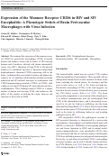 Cover page: Expression of the Mannose Receptor CD206 in HIV and SIV Encephalitis: A Phenotypic Switch of Brain Perivascular Macrophages with Virus Infection