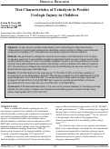 Cover page: Test Characteristics of the Urinalysis to Predict Urologic Injury in Children