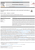 Cover page: Household wealth and adolescents' social-emotional functioning in schools