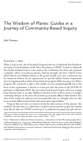 Cover page: The Wisdom of Plants: Guides in a Journey of Community-Based Inquiry