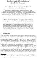 Cover page: TOPOLOGY-GUIDED TESSELLATION OF QUADRATIC ElEMENTS