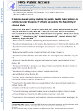 Cover page: Evidence-Based Policy Making for Public Health Interventions in Cardiovascular Diseases: Formally Assessing the Feasibility of Clinical Trials