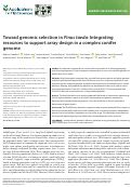 Cover page: Toward genomic selection in Pinus taeda: Integrating resources to support array design in a complex conifer genome