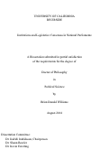 Cover page: Institutions and Legislative Consensus in National Parliaments