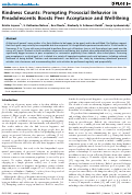 Cover page: Kindness Counts: Prompting Prosocial Behavior in Preadolescents Boosts Peer Acceptance and Well-Being