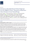 Cover page: Outcomes in Clinically Relevant Patient Subgroups From the EMBRACA Study: Talazoparib vs Physician's Choice Standard-of-Care Chemotherapy.