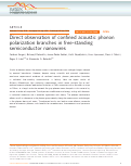 Cover page: Direct observation of confined acoustic phonon polarization branches in free-standing semiconductor nanowires