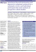 Cover page: Subclinical thyroid dysfunction and depressive symptoms: protocol for a systematic review and individual participant data meta-analysis of prospective cohort studies