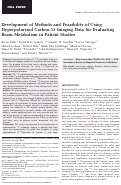 Cover page: Development of methods and feasibility of using hyperpolarized carbon‐13 imaging data for evaluating brain metabolism in patient studies