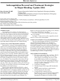 Cover page: Anticoagulation Reversal and Treatment Strategies in Major Bleeding: Update 2016