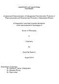 Cover page: Analysis and Characterization of Halogenated Transformation Products of Pharmaceuticals and Personal Care Products in Wastewater Effluent