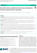 Cover page: Double lumen endobronchial tube intubation: lessons learned from anatomy.