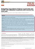 Cover page: Evaluating associations between social risks and health care utilization in patients with chronic low back pain