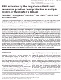 Cover page: ERK activation by the polyphenols fisetin and resveratrol provides neuroprotection in multiple models of Huntington's disease