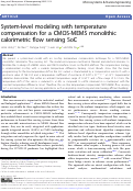 Cover page: System-level modeling with temperature compensation for a CMOS-MEMS monolithic calorimetric flow sensing SoC.