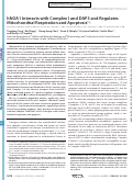 Cover page: hNOA1 interacts with complex I and DAP3 and regulates mitochondrial respiration and apoptosis.