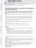 Cover page: Later high school start time is associated with lower migraine frequency in adolescents.