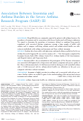 Cover page: Association Between Insomnia and Asthma&nbsp;Burden in the Severe Asthma Research Program (SARP) III