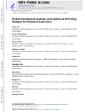 Cover page: Photopolymerizable Biomaterials and Light-Based 3D Printing Strategies for Biomedical Applications.