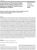 Cover page: Improving Lower Extremity Casting Quality by Providing an Experienced Assistant in Pediatric Tibia Fractures Managed by Trainees