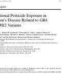 Cover page: Occupational Pesticide Exposure in Parkinson’s Disease Related to GBA and LRRK2 Variants