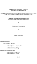 Cover page: Applied Health Diplomacy: Advancing the Science, Practice, and Tradecraft of Global Health Diplomacy to Facilitate More Effective Global Health Action