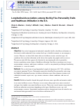 Cover page: Longitudinal associations among the Big Five personality traits and healthcare utilization in the U.S.