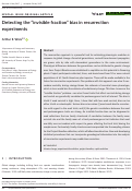 Cover page: Detecting the “invisible fraction” bias in resurrection experiments