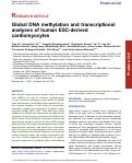 Cover page: Global DNA methylation and transcriptional analyses of human ESC-derived cardiomyocytes