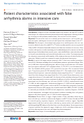 Cover page: Patient characteristics associated with false arrhythmia alarms in intensive care