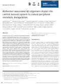 Cover page: Alzheimer-associated Aβ  oligomers impact the central nervous system to induce peripheral metabolic deregulation