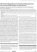 Cover page: CtIP Protein Dimerization Is Critical for Its Recruitment to Chromosomal DNA Double-stranded Breaks*