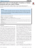 Cover page: Elevated Levels of G-Quadruplex Formation in Human Stomach and Liver Cancer Tissues