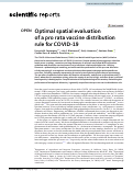 Cover page: Optimal spatial evaluation of a pro rata vaccine distribution rule for COVID-19