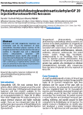 Cover page: Photodermatitis following knee intra-articular hylan G-F 20 injection for osteoarthritis: two cases