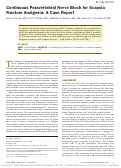 Cover page: Continuous Paravertebral Nerve Block for Scapula Fracture Analgesia: A Case Report.